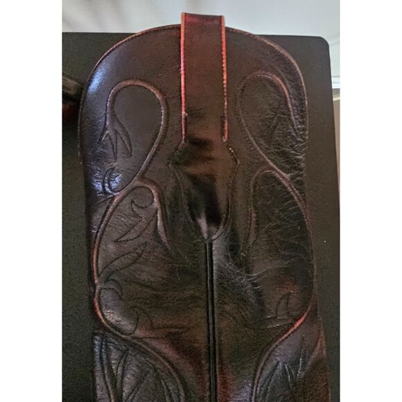 Vintage Custom Black Jack Dark Cherry Leather Handmade in the USA Cowboy Boots main image 14